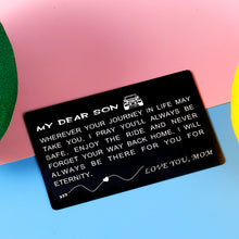 Load image into Gallery viewer, Wallet Card Son Gifts Christmas Stocking Stuffers Ideas from Mom to Son I Love You Gift for Him Boys Teen Men Stepson Birthday Valentines Day Graduation Back to School Present for Guys Males