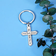Load image into Gallery viewer, Christian Gifts Keychain for Women Men Baptism Catholic Religious Inspirational Christmas Stocking Stuffers Birthday Easter Present for Girls Boys Teen Sister Brother Daughter Son Cross Faith Pendant