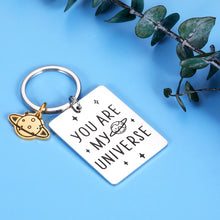 Load image into Gallery viewer, Romantic Valentines Day Wedding Gifts You Are My Universe Keychain for Boyfriend Wife from Girlfriend Husband Engagement Anniversary Birthday Gift for Couple Fiancé Him Her Men Women Christmas Present