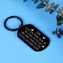 Load image into Gallery viewer, Funny Son Gifts for Him Men Birthday Valentines Day Christmas Stocking Stuffers I Love You Keychain Family Gifts for Teen Kids Teenager Boys Adult Son Stepson from Mom Mommy Dad 16 18 21 Coming of Age