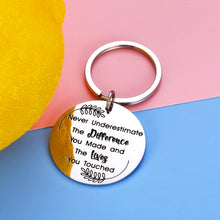 Load image into Gallery viewer, Thank You Christmas Gifts Social Worker Keychain for Women Men Inspirational Appreciation Gift for Volunteer Him Her Birthday Present Retirement Gift for Coworkers Boss Lady Friends Female Male