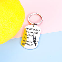 Load image into Gallery viewer, Dad Keychain Fathers Day Gifts for Dad from Daughter Son Wife Birthday Christmas Gift for Step Dad New Dad Daddy Valentines Day Family Gift for Men Him Daddy Thanksgiving Superhero Present to Papa