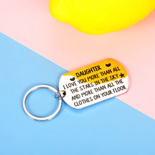 Load image into Gallery viewer, 16 18 21 Birthday Christmas Gifts for Daughter Funny Keychain Valentines Day Stocking Stuffers I Love You Gift for Her Teen Girls Kids Adult Daughter Stepdaughter from Mom Dad Mommy Daddy Come of Age