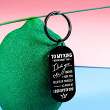 Load image into Gallery viewer, I Love You Gift For Him Keychain For Boyfriend Inspirational Gift For Boyfriend Birthday Christmas Valentines Anniversary For Husband Gift Girlfriend To My King Keychain I Love You Fathers Day Present