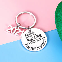Load image into Gallery viewer, 2021 Camper Decor RV Camping Accessories Gifts for Travel Trailers Inside Graduation Keychain Retirement Gifts for Her Women Men Coworker Happy Camper Decor Motorhome Decorations for RV Owner Glamping