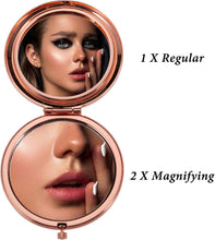 Load image into Gallery viewer, Boss Lady Gifts Compact Mirror for Women Boss Day Thank You Female Boss Leader Manager PM Coworker Christmas Rose Gold Travel Makeup Mirror for Her Retirement Leaving Going Away Inspirational Gift
