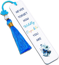 Load image into Gallery viewer, Book Lovers Gifts Inspirational Acrylic Bookmark with Tassel for Girls Boys Daughter Son Teen Friends Christmas Birthday Graduation Book Mark for Coworker Colleague Employee Farewell Leaving Gift