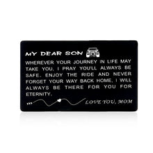 Load image into Gallery viewer, Wallet Card Son Gifts Christmas Stocking Stuffers Ideas from Mom to Son I Love You Gift for Him Boys Teen Men Stepson Birthday Valentines Day Graduation Back to School Present for Guys Males