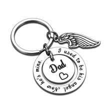 Load image into Gallery viewer, Dad Memorial Keychain Gift for Loss of Father Bereavement Condolence Sympathy Gift for Daughter Son in Memory of Dad Daddy Papa Remembrance Jewelry for Kids Women Men I Used to Be His Angel Key Ring