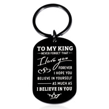 Load image into Gallery viewer, I Love You Gift For Him Keychain For Boyfriend Inspirational Gift For Boyfriend Birthday Christmas Valentines Anniversary For Husband Gift Girlfriend To My King Keychain I Love You Fathers Day Present