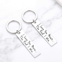 Load image into Gallery viewer, 2pcs Couple Keychain Gifts for Women Men Valentines Day Anniversary Wedding Present for Boyfriend Girlfriend Husband Wife I Love You More Christmas Birthday Gift for Fiance Fiancee Bride Groom Him Her