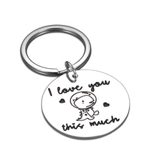 Load image into Gallery viewer, Boyfriend Girlfriend Gift Keychain for Birthday Valentines Day Anniversary Cute Couple Gifts for Women Men from Wife Wifey to Husband Hubby Christmas Wedding I Love You This Much Present Him Her