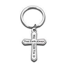 Load image into Gallery viewer, Christian Gifts Keychain for Women Men Baptism Catholic Religious Inspirational Christmas Stocking Stuffers Birthday Easter Present for Girls Boys Teen Sister Brother Daughter Son Cross Faith Pendant