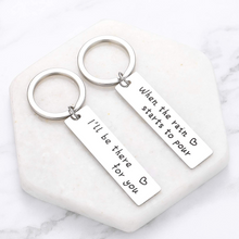 Load image into Gallery viewer, 2Pcs Best Friends Keychain TV Show Couple Gifts for Women Boyfriend from Girlfriend Men I'll Be There for You Merchandise Friendship BFF Gifts for Him Her Christmas Stocking Stuffer Birthday Present