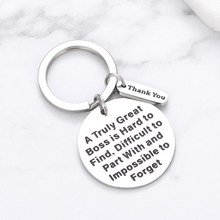 Load image into Gallery viewer, Boss Day Gift Thank You Office Keychain for Men Women Lady Birthday Christmas Thankgiving Retirement Gifts for Boss Leader Supervisor Mentor Leaving Going Away Farewell Present Keyring Female Male