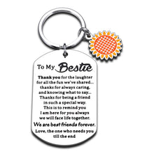 Load image into Gallery viewer, Bestie Gifts Best Friend Keychain Stocking Stuffer Birthday Sunflower Charm Gifts for Women Her Best Friend soul sister Teen Girls Christmas Graduation Easter Valentines Friendship Key Ring Present