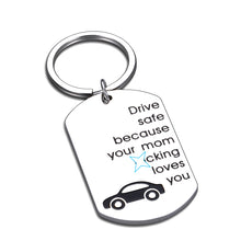 Load image into Gallery viewer, Fun Gifts for New Driver Son Daughter Keychain from Mom Sweet 16 18 Birthday Graduation Gift for Teen Boy Girl Come of Age Drive Safe Mom Loves You Valentines Christmas Keyring Gift Women Men Trucker