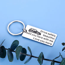 Load image into Gallery viewer, Sweet 16 Birthday Gift Drive Safe Keychain for Daughter Teen Girls Her from Mom Dad Valentines Mothers Day Graduation Gifts for Girlfriend Wife Christmas Anniversary Present Love You More Keyring