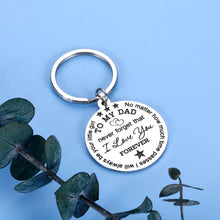 Load image into Gallery viewer, Dad Gifts Valentine Fathers Day Keychain for Daddy Step Dad Men Birthday Christmas Gift from Daughter Stepdaughter Kid Never Forget I Love You Forever Wedding Thanksgiving Present Keyring for Papa Him