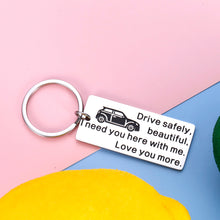 Load image into Gallery viewer, Sweet 16 Birthday Gift Drive Safe Keychain for Daughter Teen Girls Her from Mom Dad Valentines Mothers Day Graduation Gifts for Girlfriend Wife Christmas Anniversary Present Love You More Keyring