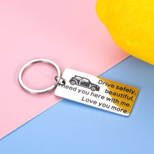 Load image into Gallery viewer, Sweet 16 Birthday Gift Drive Safe Keychain for Daughter Teen Girls Her from Mom Dad Valentines Mothers Day Graduation Gifts for Girlfriend Wife Christmas Anniversary Present Love You More Keyring