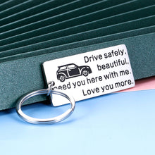 Load image into Gallery viewer, Sweet 16 Birthday Gift Drive Safe Keychain for Daughter Teen Girls Her from Mom Dad Valentines Mothers Day Graduation Gifts for Girlfriend Wife Christmas Anniversary Present Love You More Keyring