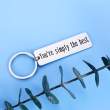 Load image into Gallery viewer, You’re Simply The Best Keychain Anniversary Wedding Gifts for Women Men Birthday Valentines Day Keyring for Best Friend Schitts C Fans Couple Gifts for Boyfriend Girlfriend Husband Wife Christmas
