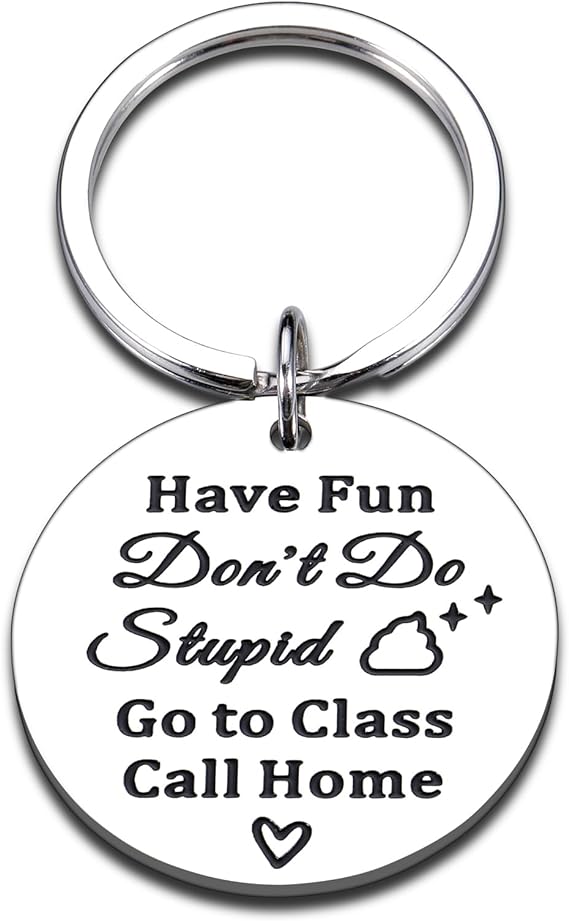 Back to School Keychain Gift for Teen Boys Girls Off to College High School College Students Birthday Gift from Mom Dad for Friends Classmate First Day of School Gift for Him Her Coming of Age Gifts