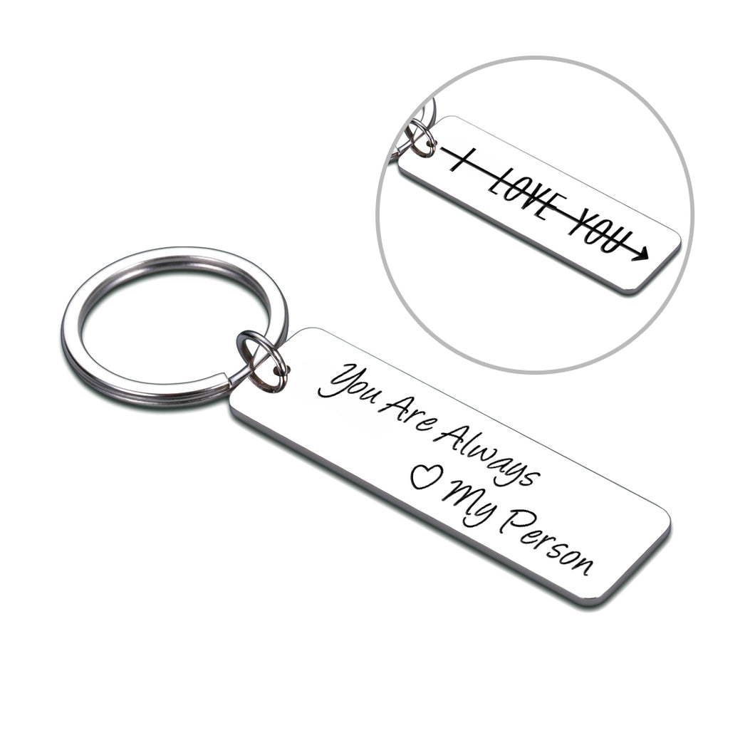 You Are My Person Gift Couple Keychains for Boyfriend Girlfriend Christmas Valentines Day Gifts from Him Her Husband Wife Best Friends BFF Gift Birthday Anniversary for Women Men