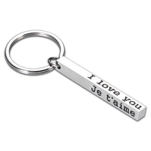 Load image into Gallery viewer, I Love You Gifts for Boyfriend Girlfriend Wedding Anniversary Four Language Keychain Valentines Fathers Day Gifts for Husband Fiance from Wife Her Couple Gift for Birthday Christmas Engagement Men Him
