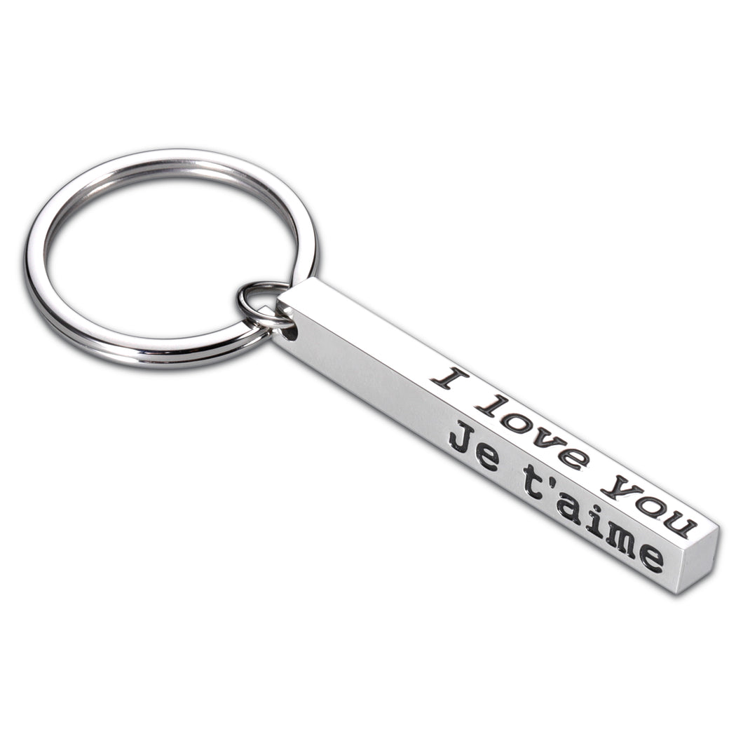 I Love You Gifts for Boyfriend Girlfriend Wedding Anniversary Four Language Keychain Valentines Fathers Day Gifts for Husband Fiance from Wife Her Couple Gift for Birthday Christmas Engagement Men Him