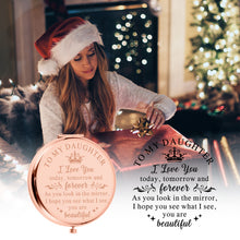 Load image into Gallery viewer, Christmas Stocking Stuffer Daughter Birthday Gifts Compact Mirror for Her Daughter Teen Girls Daughter-In-Law Wedding Birthday Valentines Day Graduation Mother&#39;S Day Rose Gold Pocket Mirror for Female
