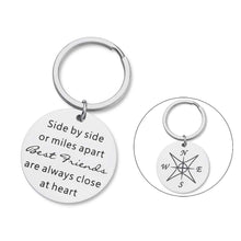 Load image into Gallery viewer, Friendship Gifts for Best Friend Keychain for Teen Girls Sisters Gifts Ideas for Friends BFF Bridesmaid Slibling Side by Side or Miles Apart Best Friends Jewelry for Women Her Birthday Christmas Gifts
