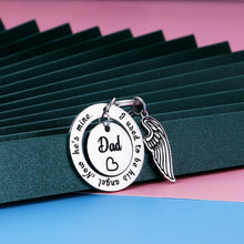 Load image into Gallery viewer, Dad Memorial Keychain Gift for Loss of Father Bereavement Condolence Sympathy Gift for Daughter Son in Memory of Dad Daddy Papa Remembrance Jewelry for Kids Women Men I Used to Be His Angel Key Ring
