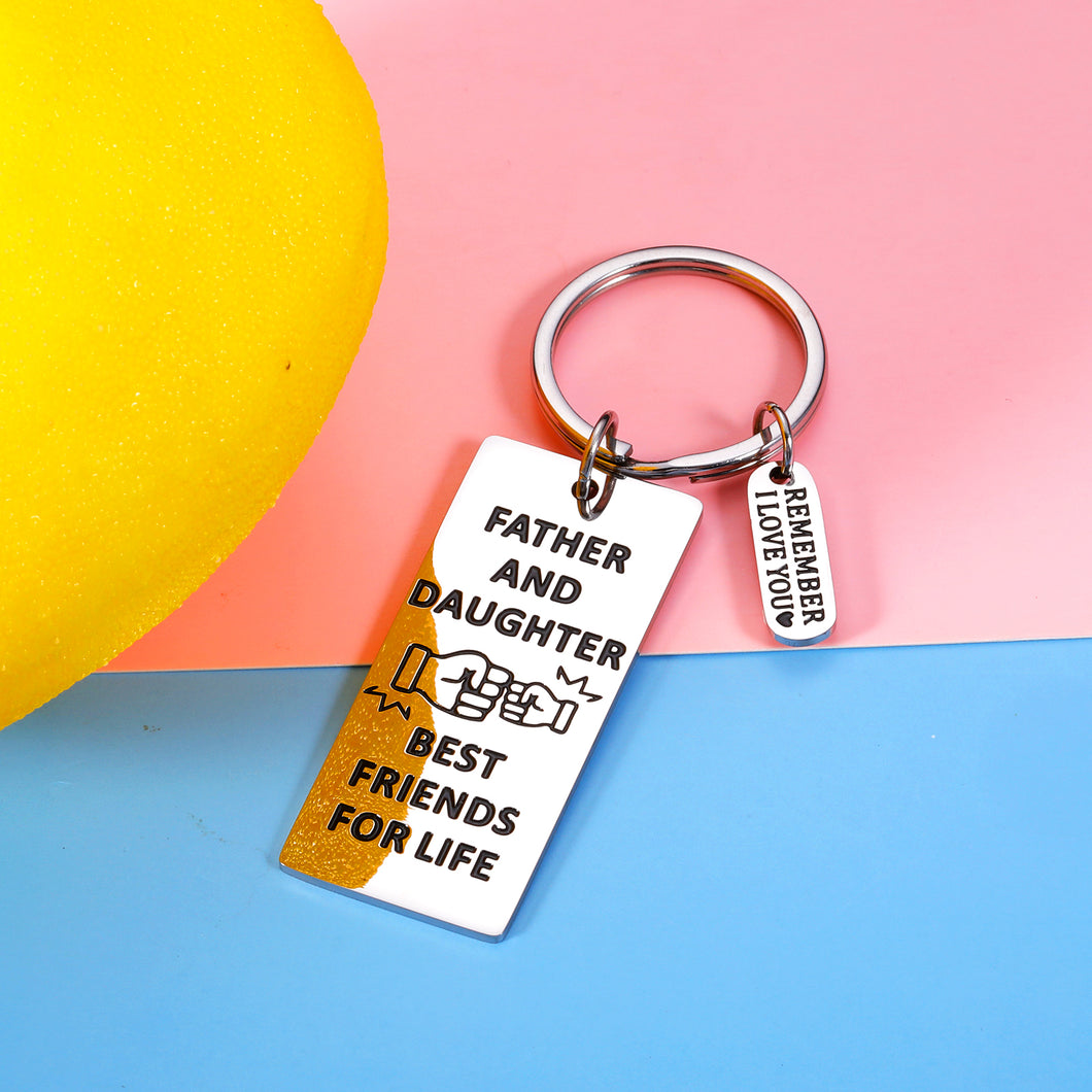 Dad Gifts from Daughter Remember I Love You Keychain Christmas Birthday Father Day to Daddy Papa Father Stepdad Present Best Daddy Daughter Stepdaughter Kids Keychain Valentine Day Wedding Pendant