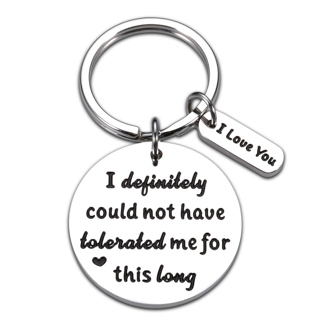 Anniversary Wedding Gift for Husband from Wife Funny Keychain Valentines Day Gift for Him Men Hubby Boyfriend Spouse Fiance Girlfriend Birthday Christmas Fathers Day I Love You Keychain Present