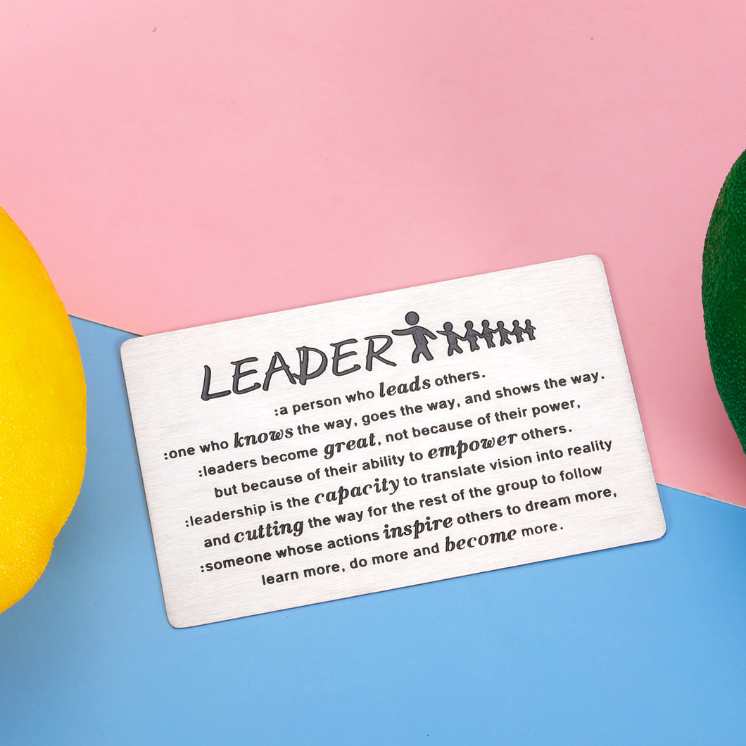 Leaders Boss Appreciation Gifts wallet card for Men Women Bosses Day Thank You boss lady PM Manger Supervisor Mentor Christmas Birthday jewelry for her him Office retirement Leaving Farewell Gift