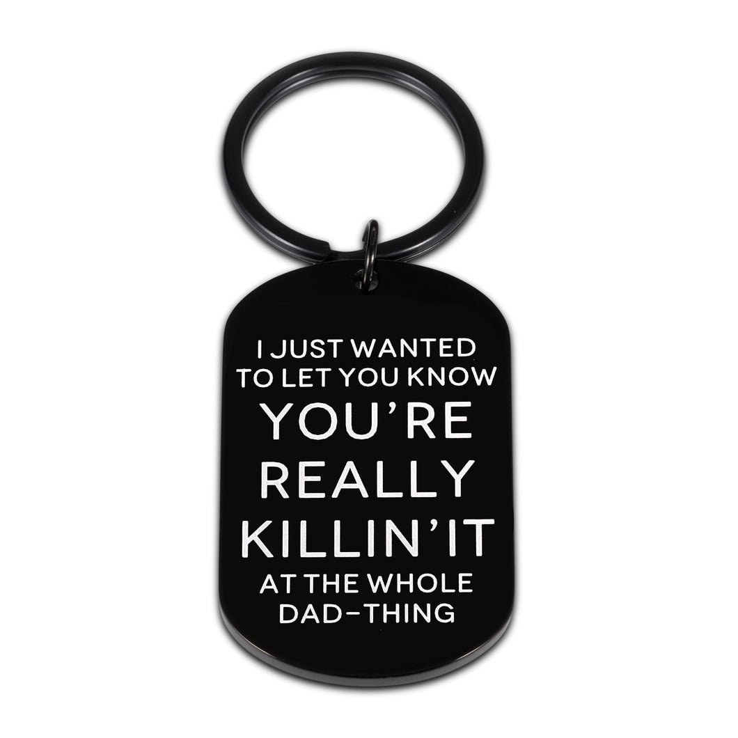 Funny Fathers Day Gifts for Dad from Daughter Son Keychain to Daddy Birthday Christmas First Time Dad Thing Pregnancy Gift for Husband New Dad to be Stepdad from Kid Wife Valentine Wedding Present Men