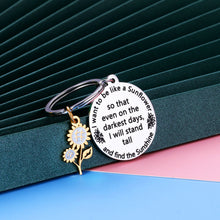 Load image into Gallery viewer, Inspirational Spiritual Keychain Sunflower Charm Gifts for Women Her Best Friend Him Birthday Christmas Graduation Floral Gifts for Adult Teen Girls Daughter Come of Age Friendship Key Ring Present
