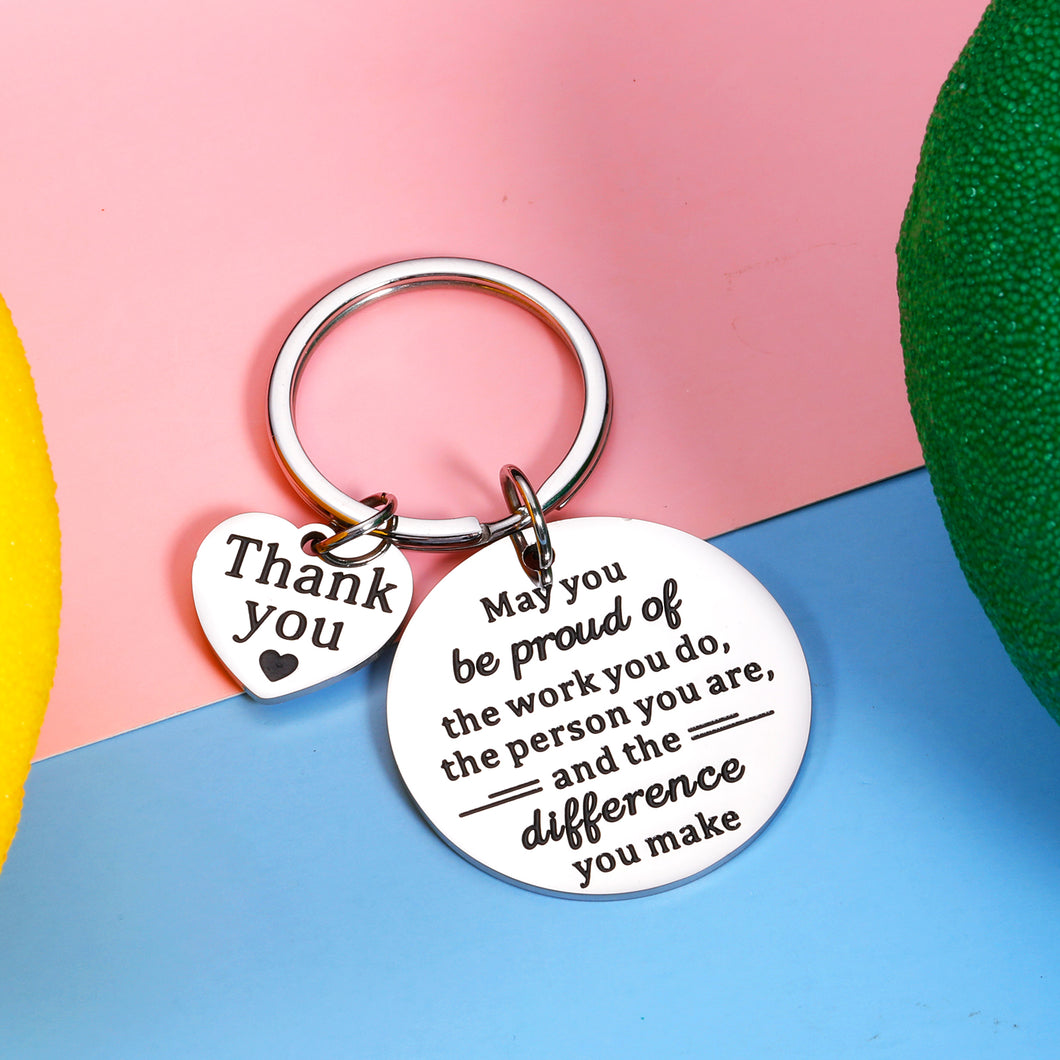 Coworker Employee Appreciation Gifts Thank You Keychain for Women Men Office Staff Colleague Boss Leader Retirement Farewell Appreciation Pendant Teacher Coach Nurses Proud of You Gifts for Her Him