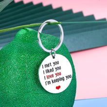Load image into Gallery viewer, I Love You Couple Gifts for Boyfriend Girlfriend Keychain Valentines Day Anniversary Present for Women Men Husband from Wife Birthday Christmas Gift for Fiancé Groom Wedding Stocking Stuffers Him Her
