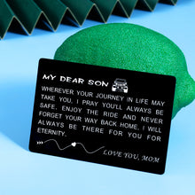 Load image into Gallery viewer, Wallet Card Son Gifts Christmas Stocking Stuffers Ideas from Mom to Son I Love You Gift for Him Boys Teen Men Stepson Birthday Valentines Day Graduation Back to School Present for Guys Males
