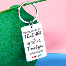 Load image into Gallery viewer, Teacher Appreciation Gifts Keychain for Women Men Teachers Day Thank You Best Teacher Mentor Tutor Principal Birthday Christmas Graduation End Of Year Going Away Retirement Leaving Gift for Her Him
