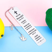 Load image into Gallery viewer, Christian Bookmark Gifts for Women Valentine Inspirational Religious Gifts for Teen Girls Boys Baptism Catholic Christmas Graduation Birthday Gifts for Best Friends Sister Female Spiritual Gift
