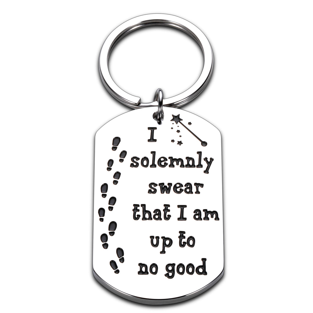 Funny Gifts Keychain for Best Friend Birthday, Friendship Mischief Gifts for Harry Potter Fans Women Men, Christmas Present Pet Tags for Dogs Cats Kitten, Collar Tag for Pets New Puppy