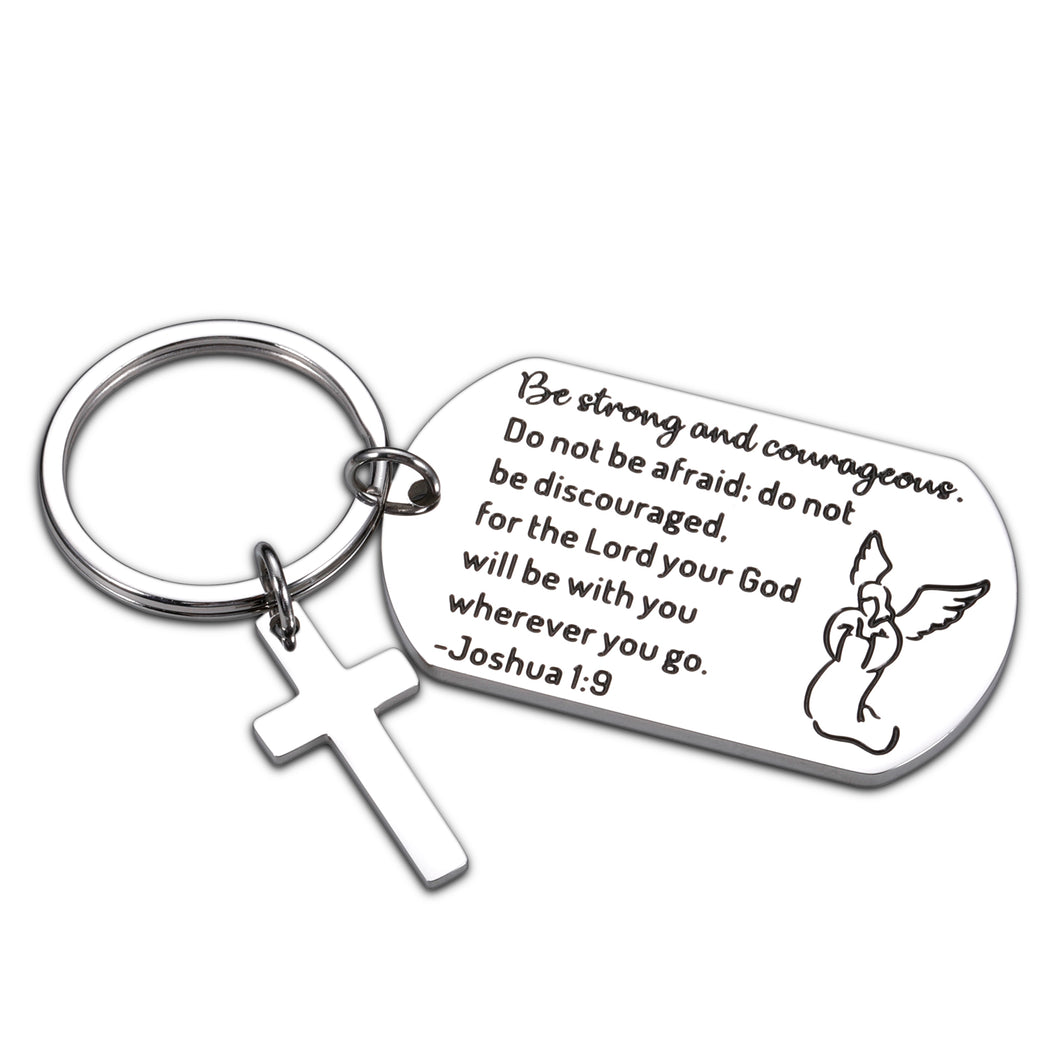 Christian Keychain Inspirational Religious Christmas Gifts for Women Men Friend Easter Graduation Birthday Gift for Kids Son Daughter Teen Boy Girl First Co