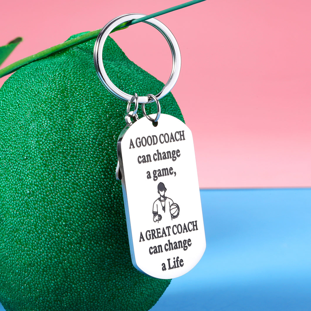 Coach Keychain Thank You Gift for Men Women Softball Volleyball Baseball Basketball Soccer Hockey Cheer Coach Gifts Best Coach Sports Match Christmas Birthday Retirement Appreciation Present for Him