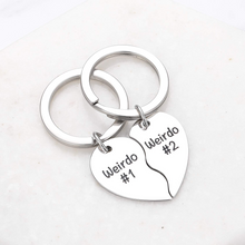 Load image into Gallery viewer, Birthday Gifts for Best Friend Teen Girls Weirdo 1 Weirdo 2 Keychain Set for Boyfriend Girlfriend Husband Wife Couples Friendship Gift for BFF Valentine Anniversary Split Heart Keyring for Her Him
