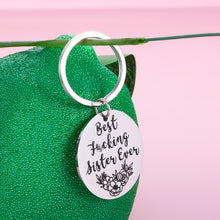 Load image into Gallery viewer, Funny Sister Gifts Best Friend Keychain for Women Birthday 2020 Christmas Friendship Thank You Keyring for BFF Teen Adult Half Sister in Law Wedding Appreciation Gift for Bridesmaid Girl Female Her
