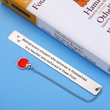 Load image into Gallery viewer, Teacher Appreciation Gifts Bookmark for Women Men Teacher Day Thank You Birthday Christmas Graduation Valentines Day Gifts Spanish Preschool Daycare Special Education Tutor Professor Retirement Charm
